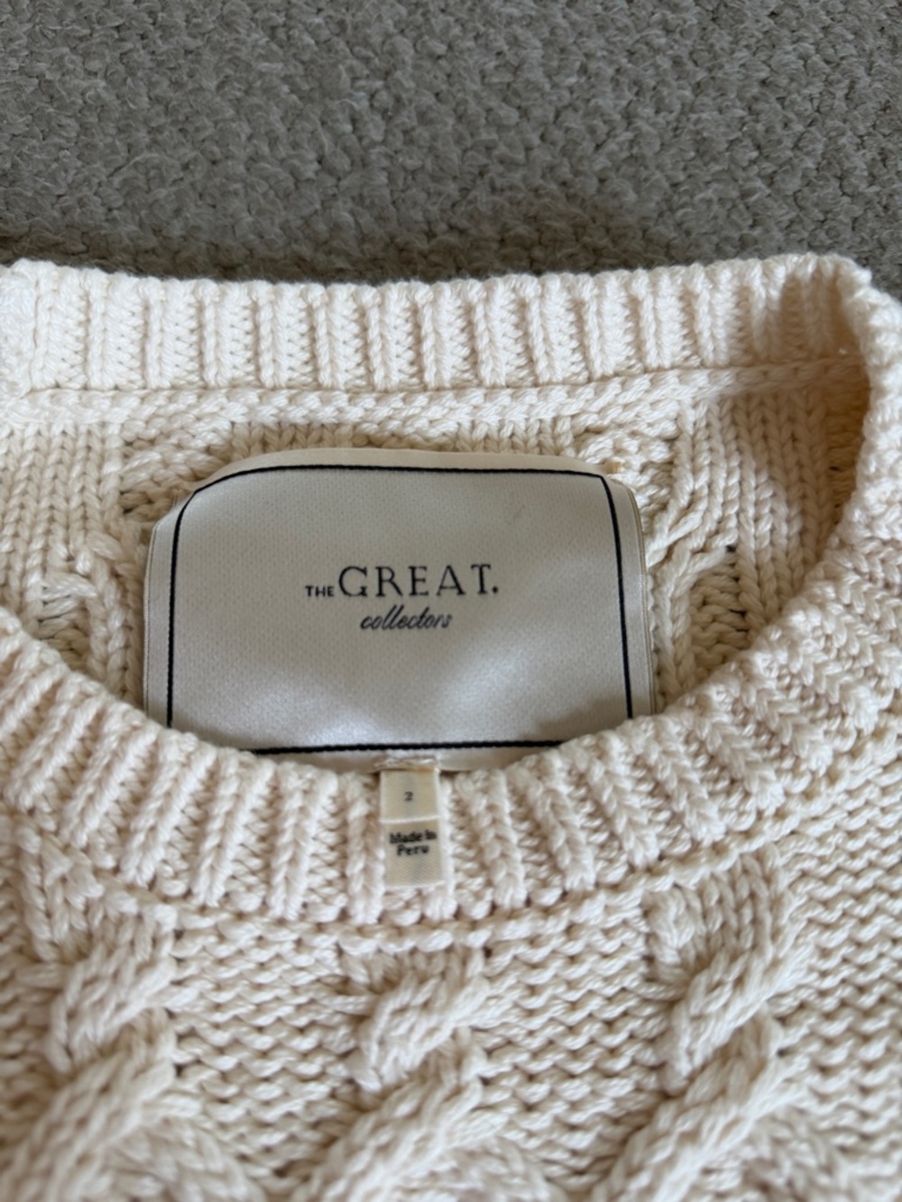 The Great Classic Cable Pullover, Cream - Picture 4 of 7